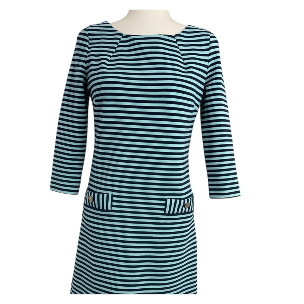 Lilly Pulitzer Striped Charlene Sheath Mini Dress Tropez Blue Size Small